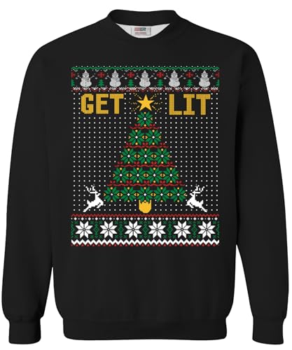 Arvilhill Men's Fleece-Lined Christmas Sweatshirt Funny Xmas Crewneck Graphic Pullover (S-3XL)