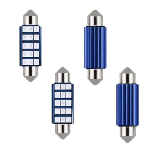 UHANBUT 578 LED Bright Bulbs, 6000K 2835 Chipsets Auto Interior Bulb for Dome Map Lights, Universal 1.6" Door Light for 211-2 212-2 569 6411 6451 41mm 42mm (Blue, 4PCS)