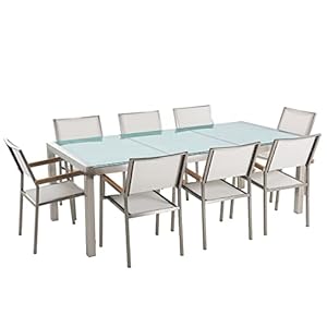 Grosseto Gartenmöbelset Weiß für 8 Personen