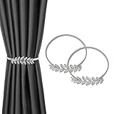 INHDBOX Vorhang Raffhalter Legierung Elastizität Gardinen Schlaufen Vorhang Clips Seil Rückwärtige Vorhang Halter Schnallen Vorhang Binder Gardinenhalter für Haus Dekoration Cafe Büro 2 Stück