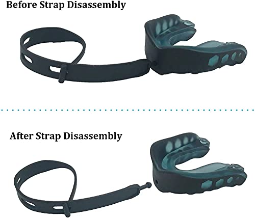 Mxiixm 2Pcs Football Mouth Guard With Strap, Soft Youth Mouth Guard Football Mouthpiece, Professional Mouth Guard Sports For Boxing, Mma, Lacrosse Goggles, Rugby & Basketball (Black) #TOP6