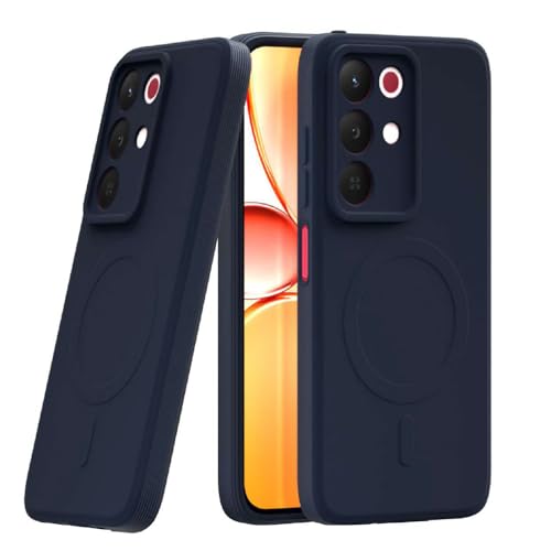 Image of Back Cover | MagFit Ring Design (Non-Magnetic) | Shockproof Protection | Anti-Slip Grip | Raised Camera Edges | Slim Protective Case for Realme 15x 5G / C85 5G / Narzo 90x 5G (Steel Blue)