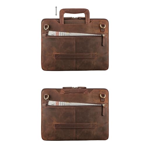 Bolsa ordenador portátil 14 pulgadas cuero STILORD Cole negro para negocios 6