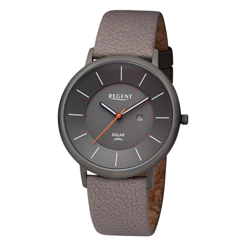 Solaruhr Herren Stahl Uhrband Vegan Gun REGENT BA-723