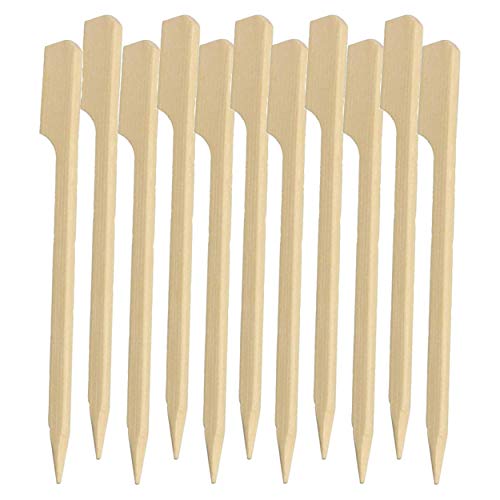 50 Skewers Barbecue Sticks Paddle BBQ Grill Cocktail Party Finger Fruit Chocolate Fountain Fondue Stick Holders (15CM)