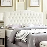 24KF Boucle Upholstered Tufted Button Queen Headboard and Comfortable Fashional Padded Queen/Full Size headboard,6025-Q-Boucle-Ivory