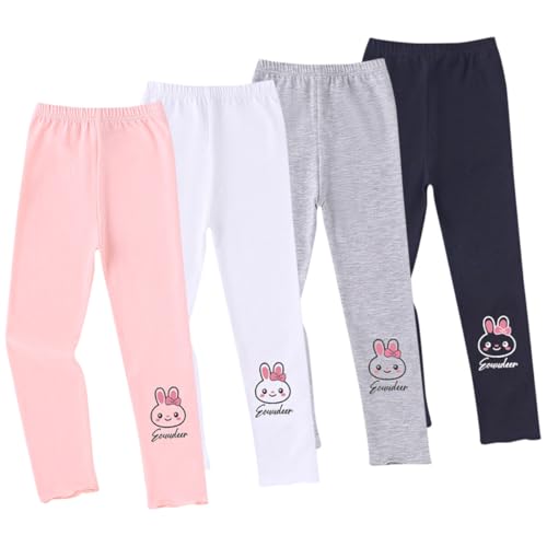 Leggings longs pour fille en modal doux qui ne serrent pas la taille lot de 4 pantalons