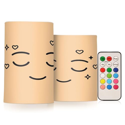 Bougies piliers à piles GuoChe lot de 2 avec télécommande et minuterie