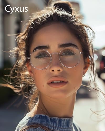 Image of Cyxus Blue Light Blocking Glasses - Lightweight Round Metal Frame Computer Eyewear, Anti Eye Strain Glasses for Men Women