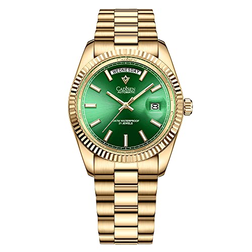 Montre mécanique automatique CADISEN 8215GREEN homme étanche 100m classique