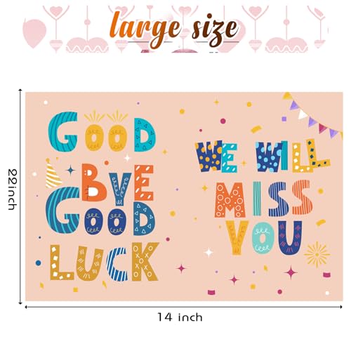 Image of We Will Miss You Card,Farewell Party Decorations, Jumbo Farewell Card With Envelope, Going Away Gift for Coworker Men Women, Goodbye Good Luck Retirement Card Guest Book Party Supplies (14x22iinch)
