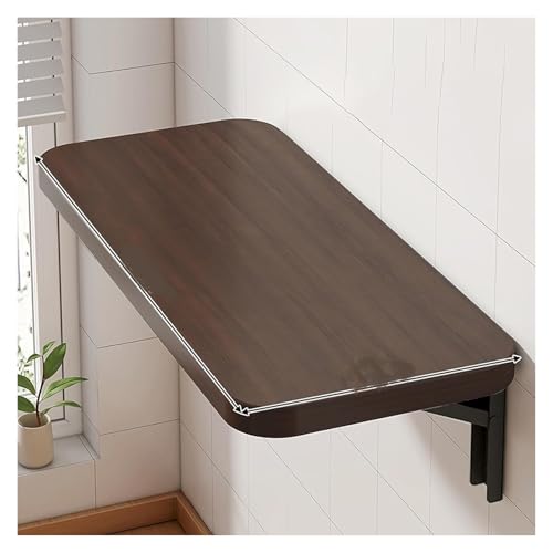 Table flottante robuste en bois brun meuble de bureau mural pliable premium 60x20