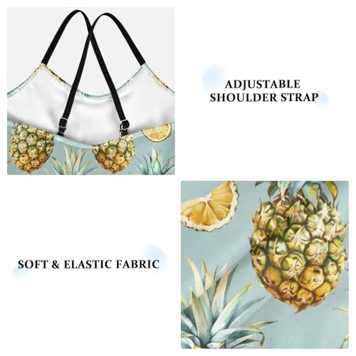 senya Girls Swimsuits One-Piece Swimwear Tie Bathing Suit Beach Summer Round Neck 9-10T Pineapples and Lemon Slices Pattern3