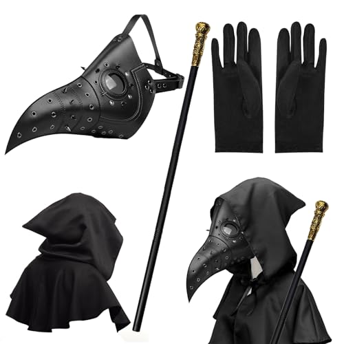 MAINOSHY Maschera da dottori della peste di Halloween, maschera con