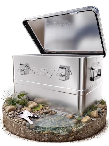 Trucky Aluminium Box mit Deckel Silber Alukiste 30L Alu Kiste Abschliessbar