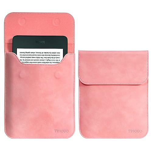 TiMOVO 6 Inch Sleeve for All E-Reader Book, 11th Generation 2024/2022, Protective Sleeve Cover Case with Pocket for Kobo Clara Colour Devices, Pink