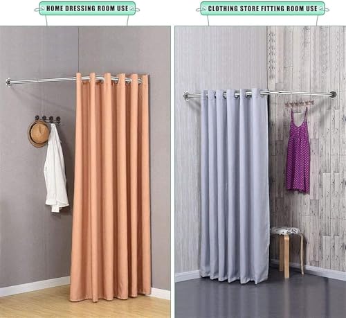 Barra de ducha curvada ajustable de acero inoxidable 304, fácil de instalar, sin taladro, diseño resistente para bañera esquina, accesorios de baño