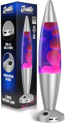 JAMBO Beautiful Liquid Lamp with USB Ports, 16" Motion Light