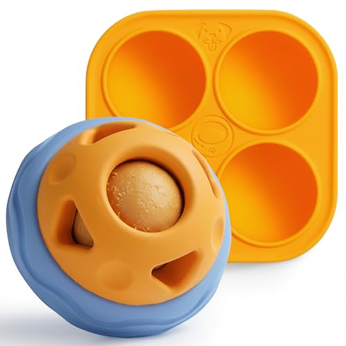 Nocciola Enrichment Dog Licking Toy Set Frozen Treat Molds & Interactive Feeder for Aggressive Chewers Freezable Rubber Dog Lick Bowl Long-Lasting to Keep Them Busy Engagement & Anxiety Relief