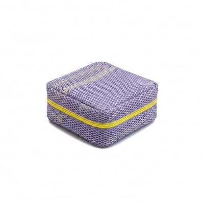 Hanging Mesh Storage Bag, See-Through Polyester Travel Organizer for Toiletries & Cosmetics, Compact Vertical Pouch with Loop