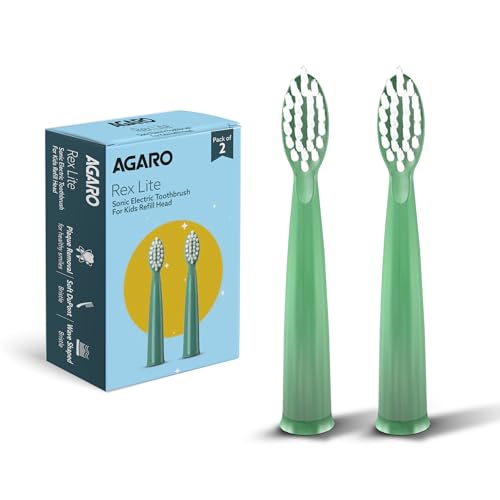 Image of AGARO Rex Lite Kids Brush Head Refill set of 2pcs,Replacement Brush Heads