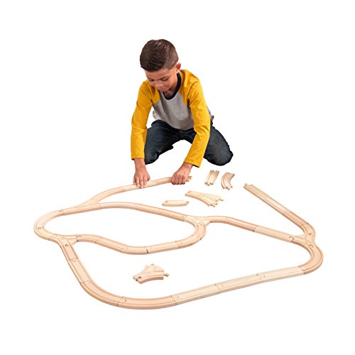 KidKraft 38-Piece Wooden Expansion Train Track Pack with More Than 17 Feet of Track