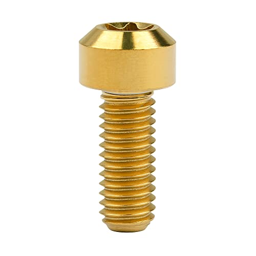 Image of Titanium Torx Square Head M6 x 10 15 20 25 30 35 40 45 50 60 65 70 80mm Screw Pack of 5 (Gold, M6x15mm)