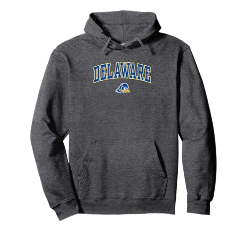Delaware Fightin' Blue Hens Arch Over Dark Heather Pullover Hoodie