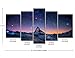 Starry Night Sky Wall Art Space Purple Star Skyline Over The Mountain Painting Prints On Canvas The Picture Landscape Artwork for Home Modern Decoration Print Decor for Living Room