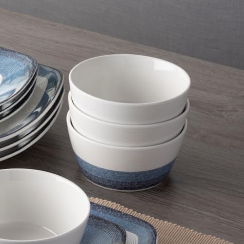 Service de table Noritake Colorscapes Layers bleu et blanc 12 pièces carré - 5