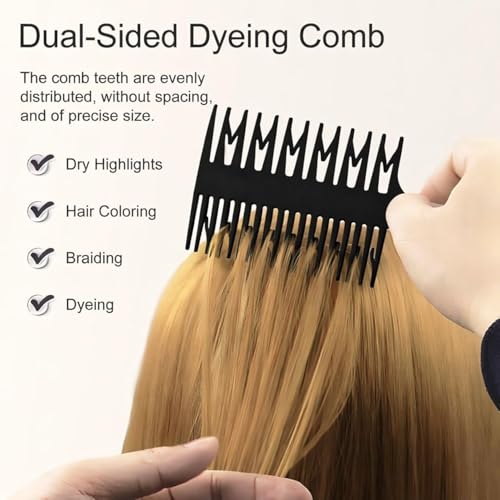 Image of Keli 3 in 1 Double Sided Multifunctional Highlighting Comb for Hair Coloring, Professional Hair Highlight Brush for Sectioning, Dyeing, Styling, Detangling & Cutting Tool with Rat Tail for Men & Women