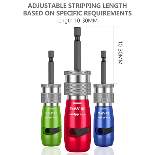 Wire Stripper for Drill, 2025 Electric Wire Stripping and Twisting Tool, Portable Professional Electrician Tool Set Drill Wire Stripper Cutter Tool for Power Drill, Cable Quick Stripping and Connector