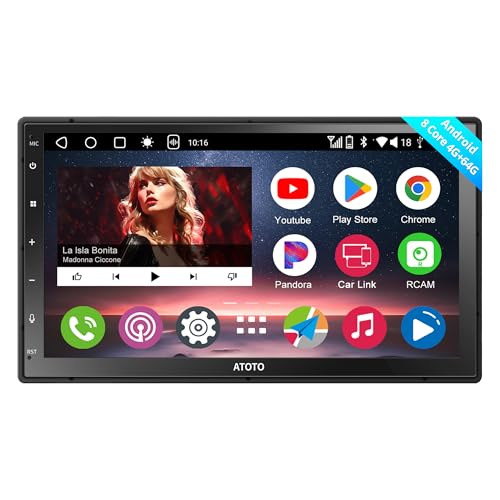2025 Upgrade A6 PF, AI Android Double DIN Car Stereo, 4G+64G, 4G LTE, 7-inch Fully Laminated Touchscreen, Wireless CarPlay & Android Auto, MirrorLink, Dual Bluetooth, 36 B-EQ,SCVC,GPS Tracker