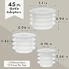 Juvale Medicine Bottle Adapter for Syringe - 45 Pack, 17/21/24 mm, Clear Polypropylene - Press-In Bottle Adapter for Oral Syringes - For Pediatric & Veterinary Dosing