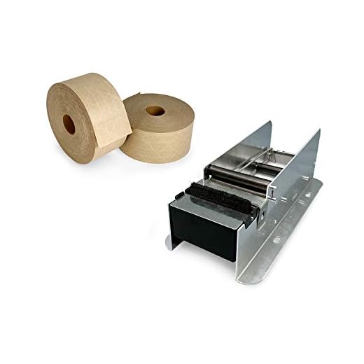 IDL Packaging Dispenser + 2 Rolls of Water-Activated (Gummed) Tape, Reservoir & Moister Brush
