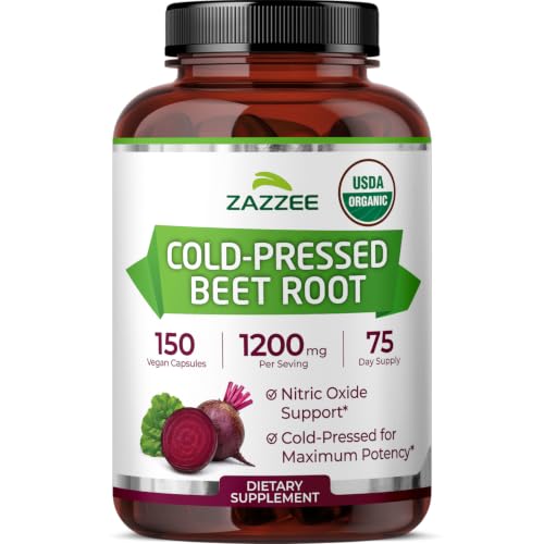 Image of Zazzee Cold-Pressed USDA Organic Beet Root, 150 Quick Release Capsules