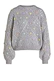 Lässig geschnitten Oui Damen Pullover mit Herzchen Kariert Wintermode