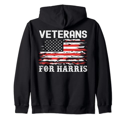 Veterans Harris 2024 Bandera de Estados Unidos Kamala Harris Sudadera con Capucha