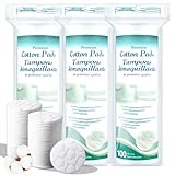 ZPCO Premium Cotton Rounds for Face, 300 Count Makeup Remover Pads,100% Pure & Natural Facial Cleansing Round Pads for Makeup Removal, Nail Polish Remover