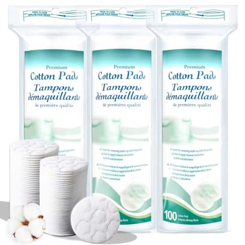 ZPCO Premium Cotton Rounds for Face, 300 Count Makeup Remover