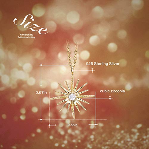 Damen Goldkette 925 Sterling Silber Niedliche Danity Stern Charm Anhänger Halskette Zarte Halskette Stern Halskette