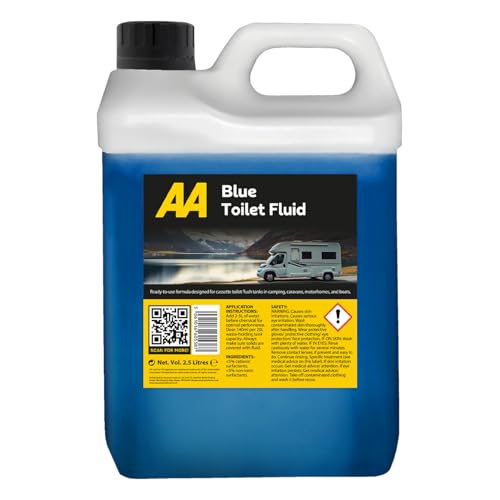 AA Toilet Cleaner Blue Flush for Caravans & Motorhomes, 2.5 Litre, Formaldehyde Free, Blue Fluid