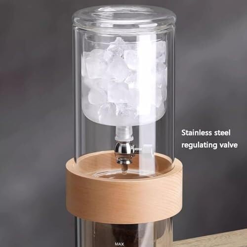 Cold Brew Coffee Maker with Adjustable Drip Rate, Reusable Glass Iced Coffee Tea Brewer, Detachable Portable Design
