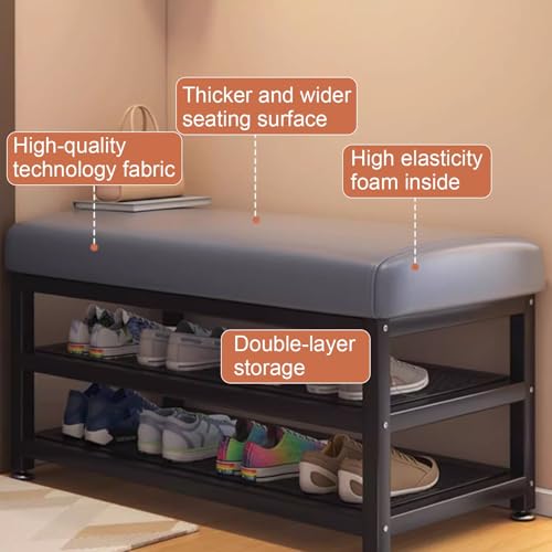 Banc à chaussures 60 cm avec siège escamotable pour optimiser l'entrée - 4