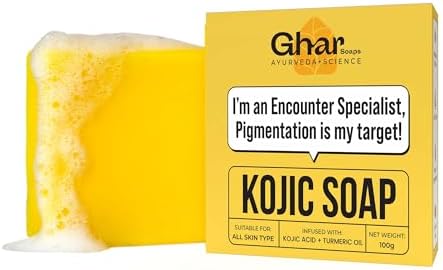 GHAR SOAPS Kojic Acid 2% Soap with Niacinamide | For Pigmentation, Sun Damage, Brightening Underarm & Minimizes Dark Spot | Soap for Men & Women | Suitable for All Skin Types | (Pack of 1) (100 g)