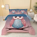 dyausi Hibou Dessin Animé Couette 140x200 Forêt Romantique - Couette 4 Saisons...