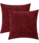 Amazon.com: HWY 50 Cream White Chenille Throw Pillow Covers 18x18 Inch ...