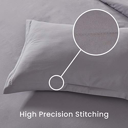 Sleep Zone King Size Duvet Cover With Zipper Closure & 8 Corner Ties - Super Soft & Breathable All Season Comforter Cover Set 3 Pieces (Gull Grey, King) #TOP5