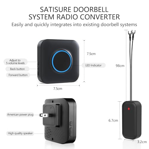 Satisure Wireless Doorbell Chime Video Doorbell Extender - Compatible with Blink Video Doorbell and Blink Video Doorbell (2nd Gen) (1 Video Doorbell Extender 1 Receiver） by Satisure - Image 9