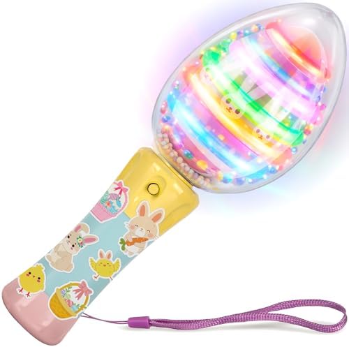 Magic Ball Wand for Kids 7.5" - Custom Egg-Shaped Top Light Up Magic Ball Toy Wand with Batteries Included - Flashing LED Spring Summer Toy Wands for Boys & Girls, Fun Gift or Birthday Party Favor